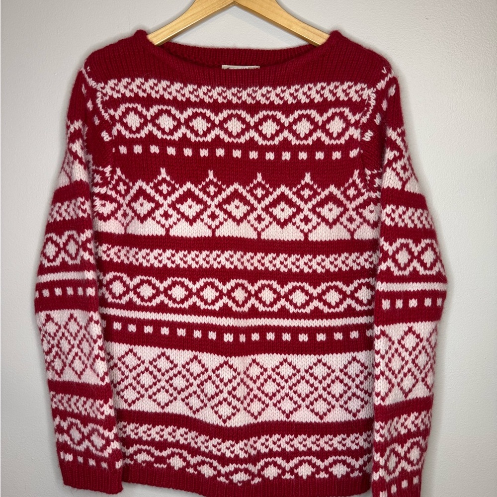 Eddie‎ Bauer Fair Isle Wool Sweater Lambswool / Angora blend